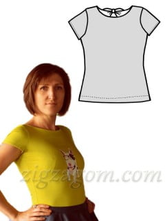 Выкройка женской футболки с оригинальной спинкой