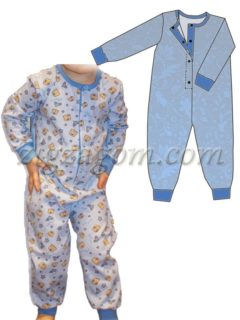 Выкройка пижамы-комбинезона на 2-2,5 года