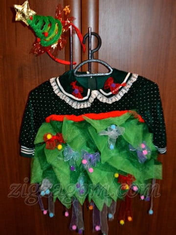 Детский карнавальный костюм Елочка своими руками готов